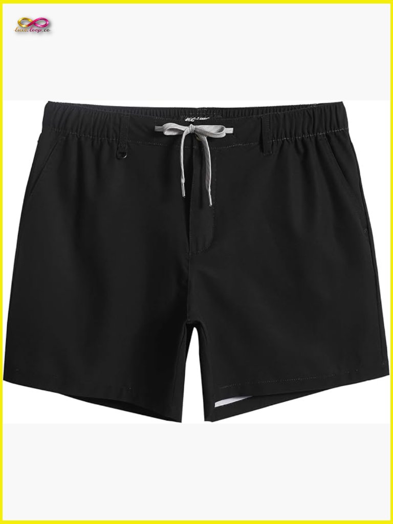 Men's Casual Classic Fit 5 Inch Inseam Multi-Pocket Quick Dry Sports Shorts